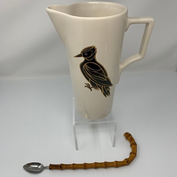 Patch NYC Woodpecker Beverage Pitcher & Vintage Bamboo Cocktail Mixing Spoon - Picture 2 of 15